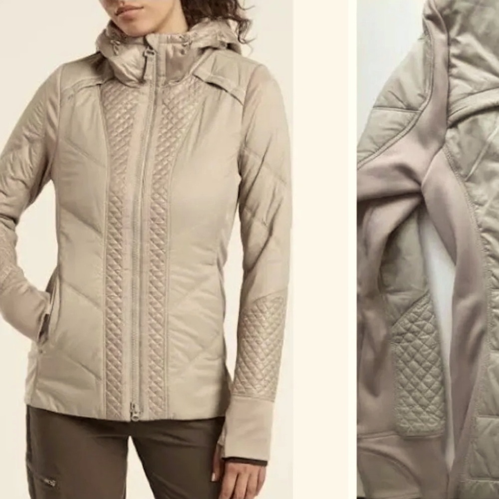 Sleek, Athleta three season quilted jacket.